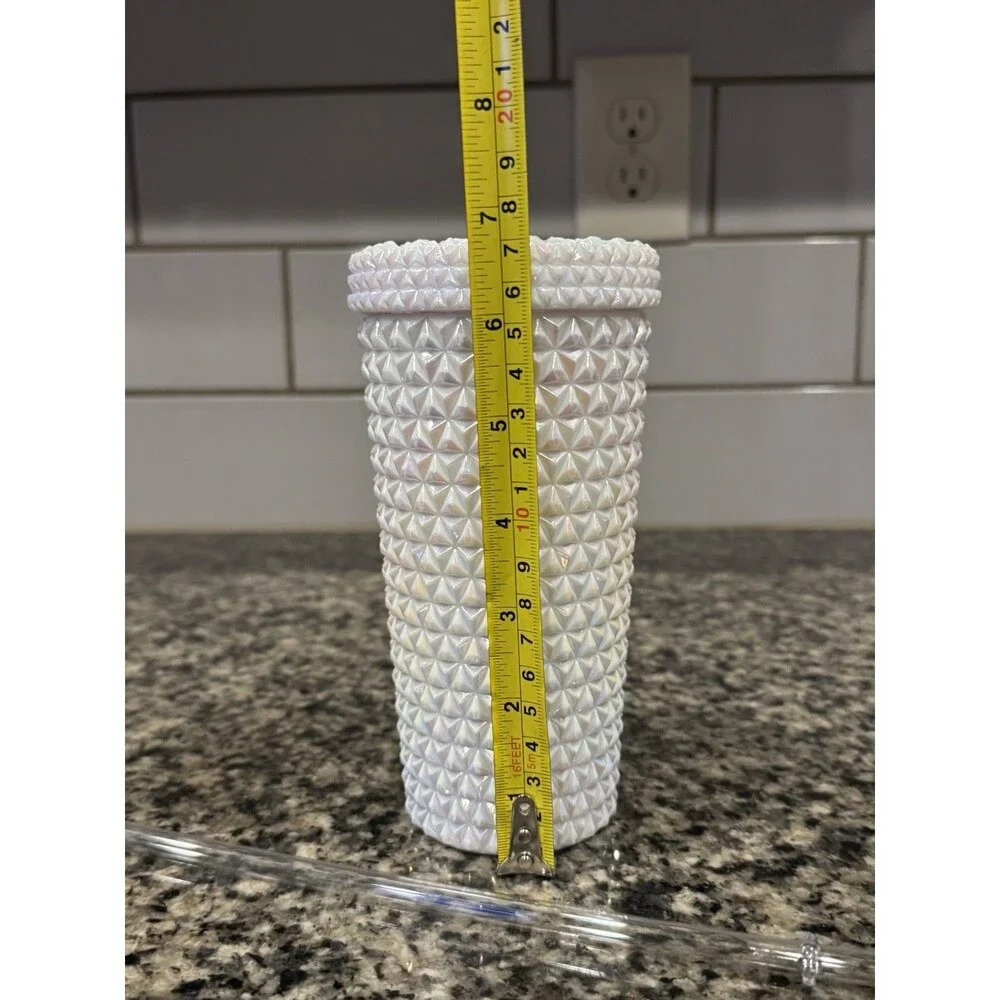 Your Zone 16oz Acrylic Iridescent Tumbler w/ Lid/Straw, hobnail-style texturing